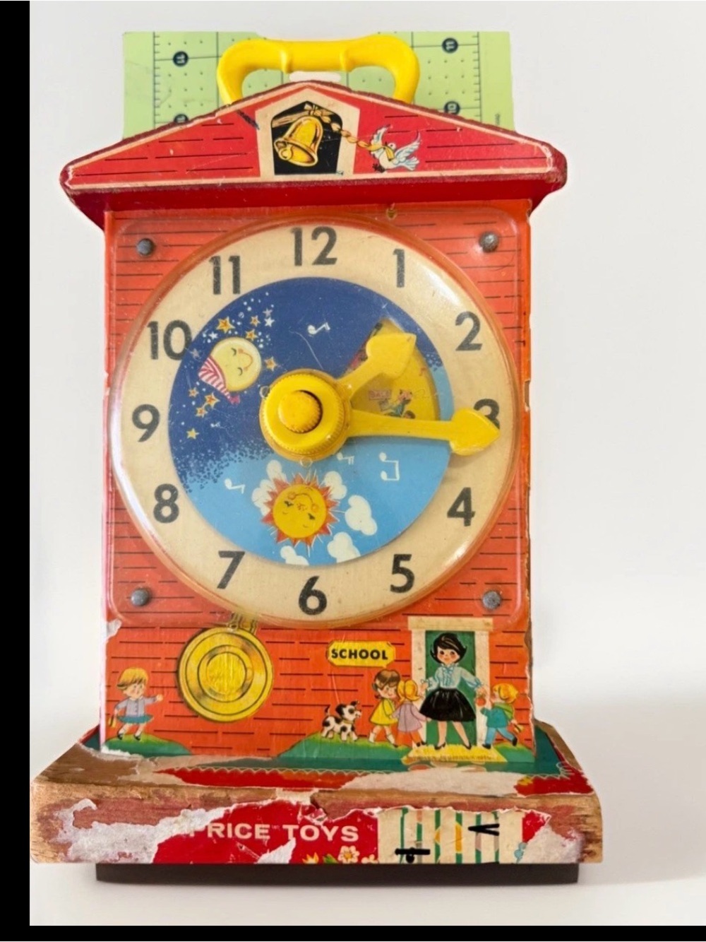 Fisher-Price Red and Yellow Teaching Toy Clock